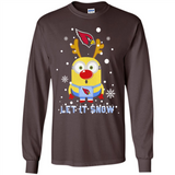 Minion Arizona Cardinals Ugly Christmas Sweater Let it Snow - Long Sleeve T-Shirt