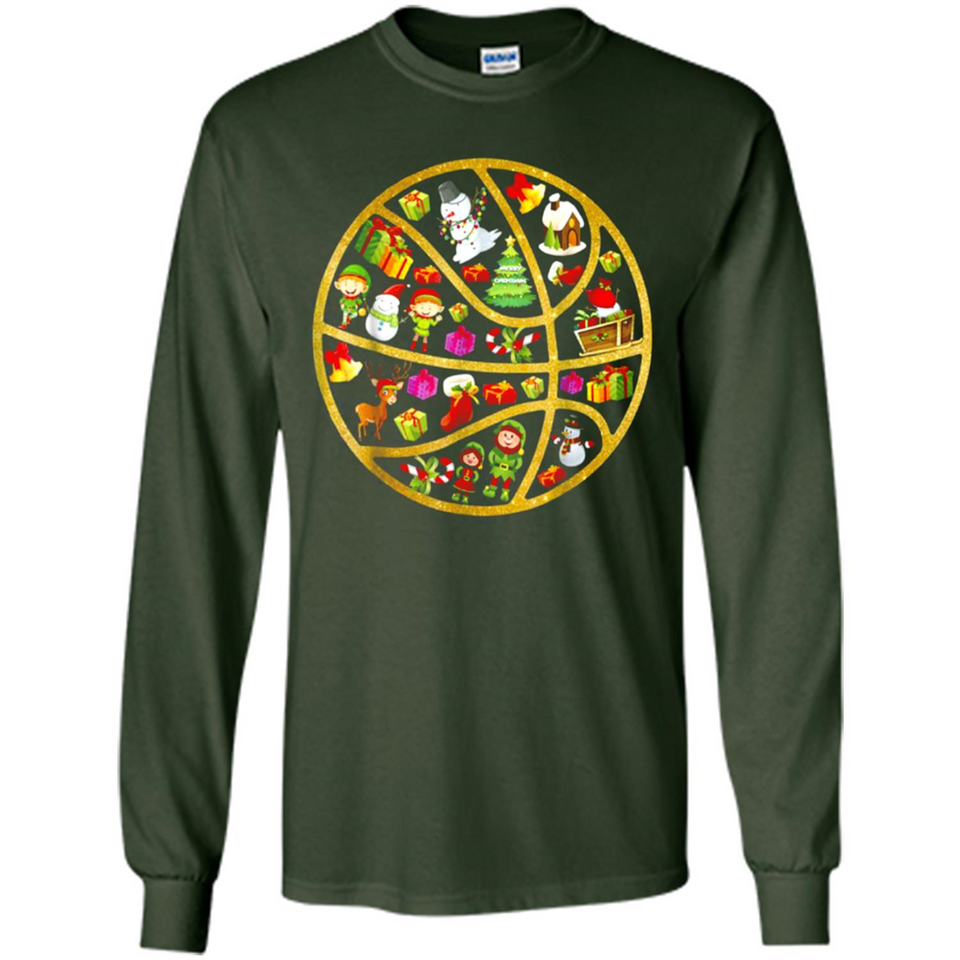 Basketball Christmas Ornament - Long Sleeve T-Shirt