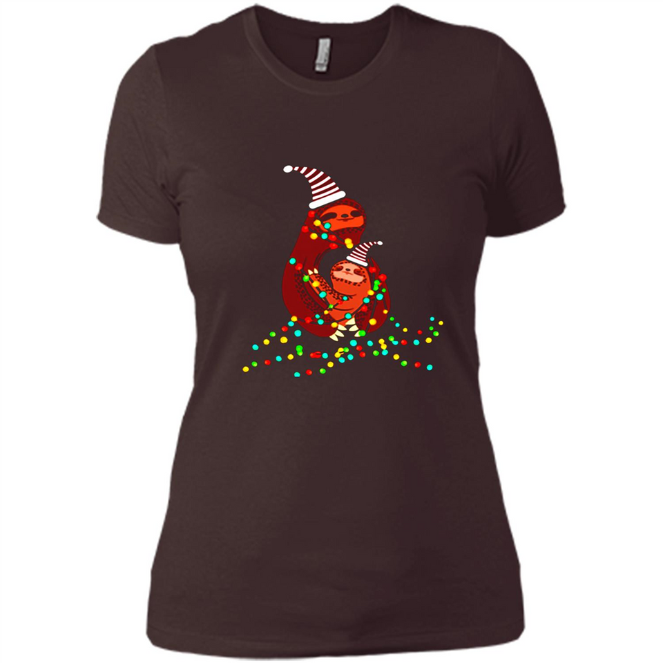 Christmas Lights Sloth Long Sleeve Santa Sloth - Ladies' Boyfriend T-Shirt
