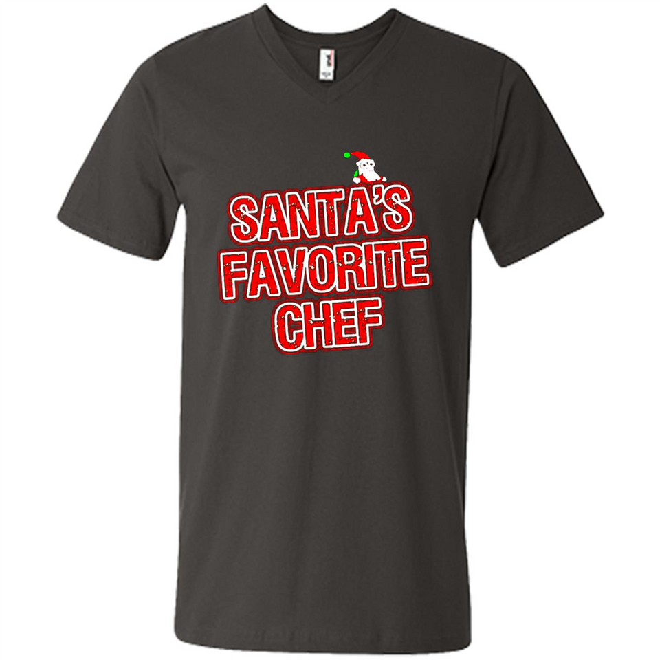 Funny Christmas Clothes - Santas Favorite Chef - Men's V-Neck