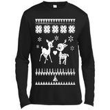 Rudolph and Clarice Ugly Christmas Sweater - Canvas Long Sleeve T-Shirt