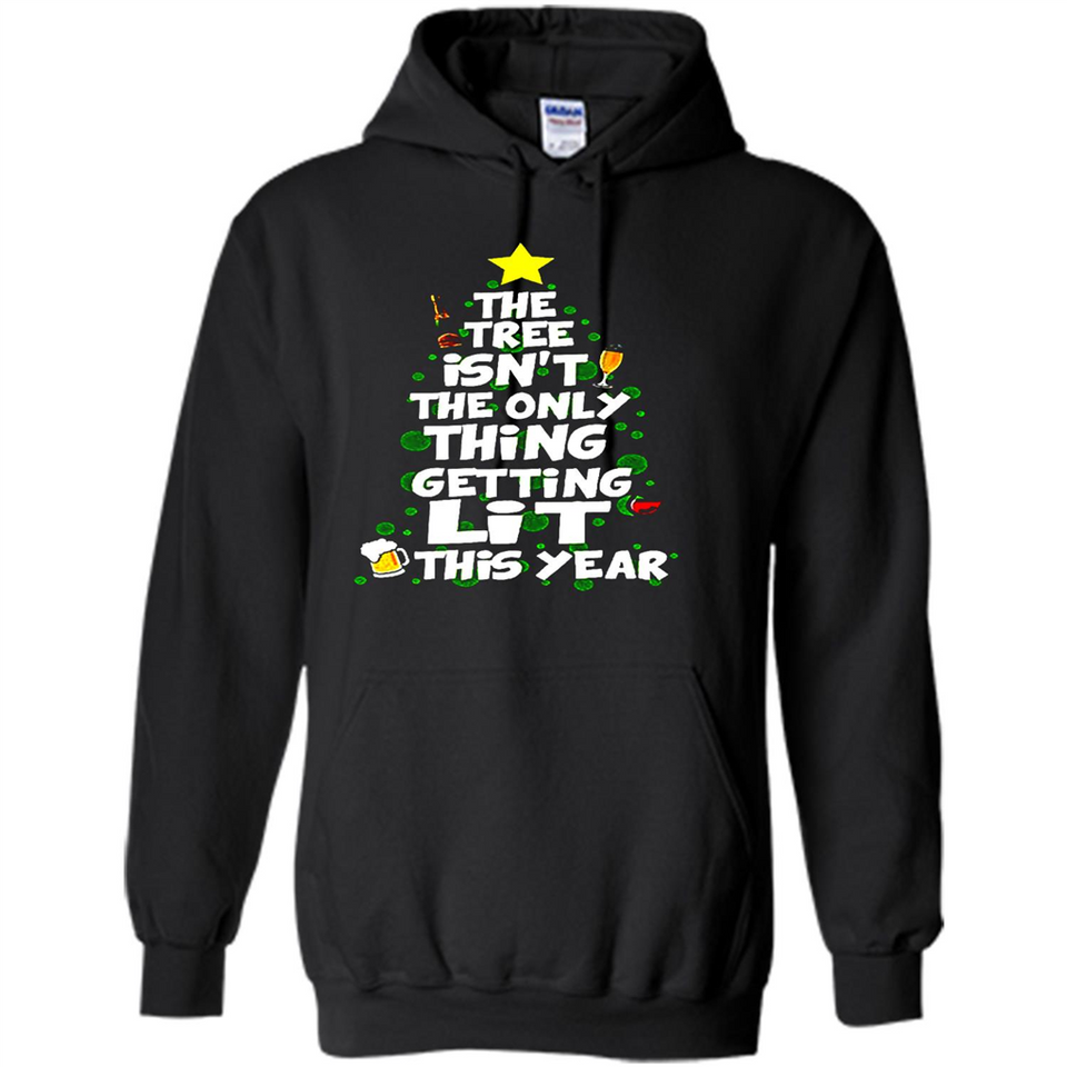 Funny Christmas Tree Drinking Sweatshirt Adult Boozy Festive - Hoodie