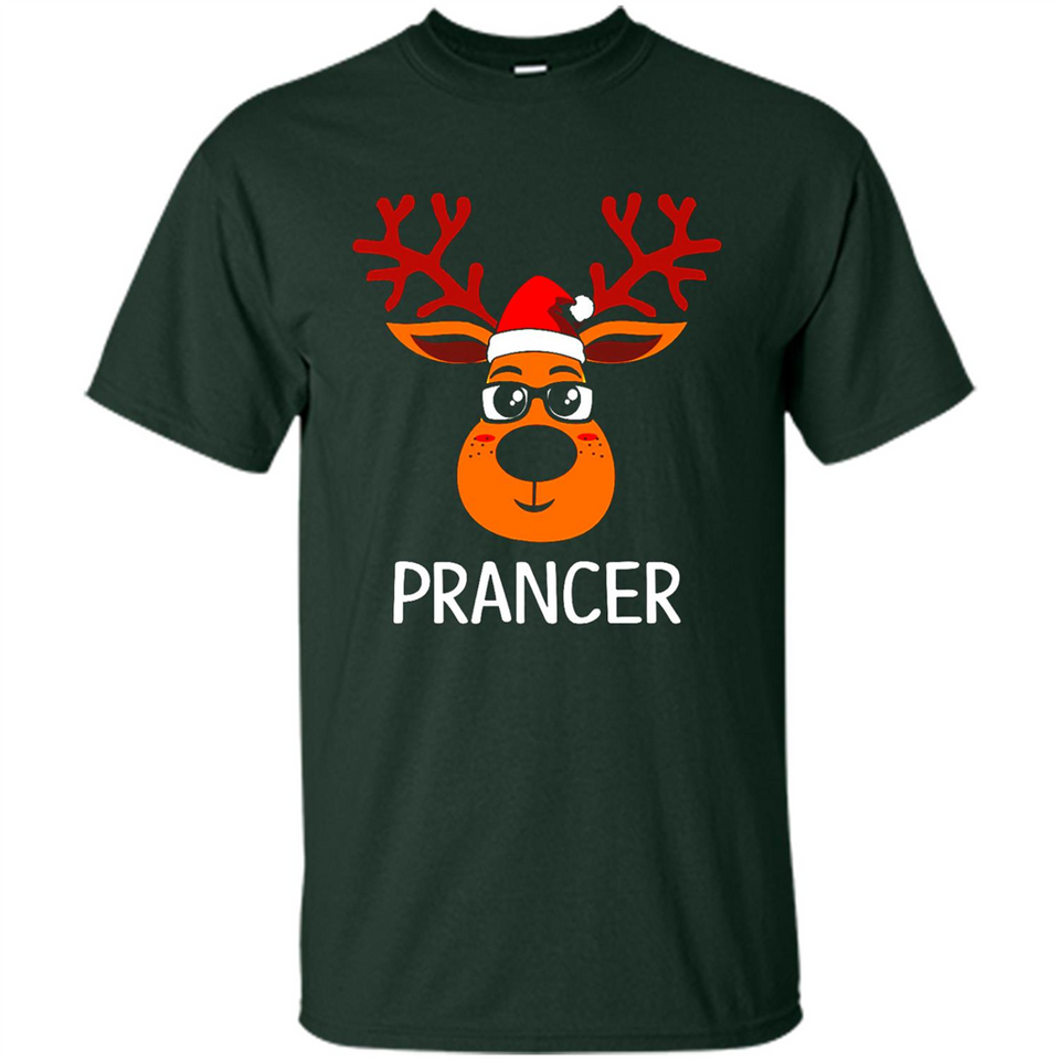 Prancer Reindeer Santa Claus Funny Xmas Holiday T-Shirt - Shirt