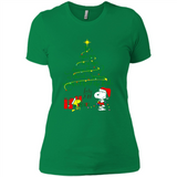 Snoopy Christmas Tree T-Shirt - Ladies' Boyfriend T-Shirt