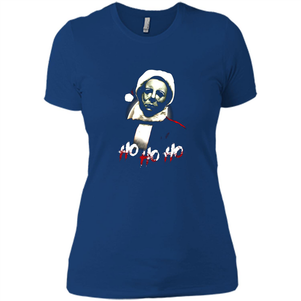 Santa Michael Myers Ho Ho Ho Merry Christmas Sweatshirt - Ladies' Boyfriend T-Shirt