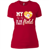 Pittsburgh Steelers Football My Heart is on that Field - Ladies' Boyfriend T-Shirt