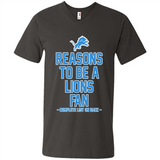 Reasons to be a Detroit Lions Fan Complete List on Back - Men's V-Neck