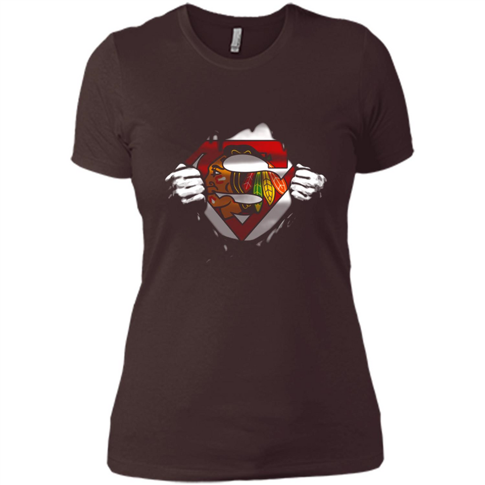 Chicago Blackhawks And Superman Fans - Ladies' Boyfriend T-Shirt