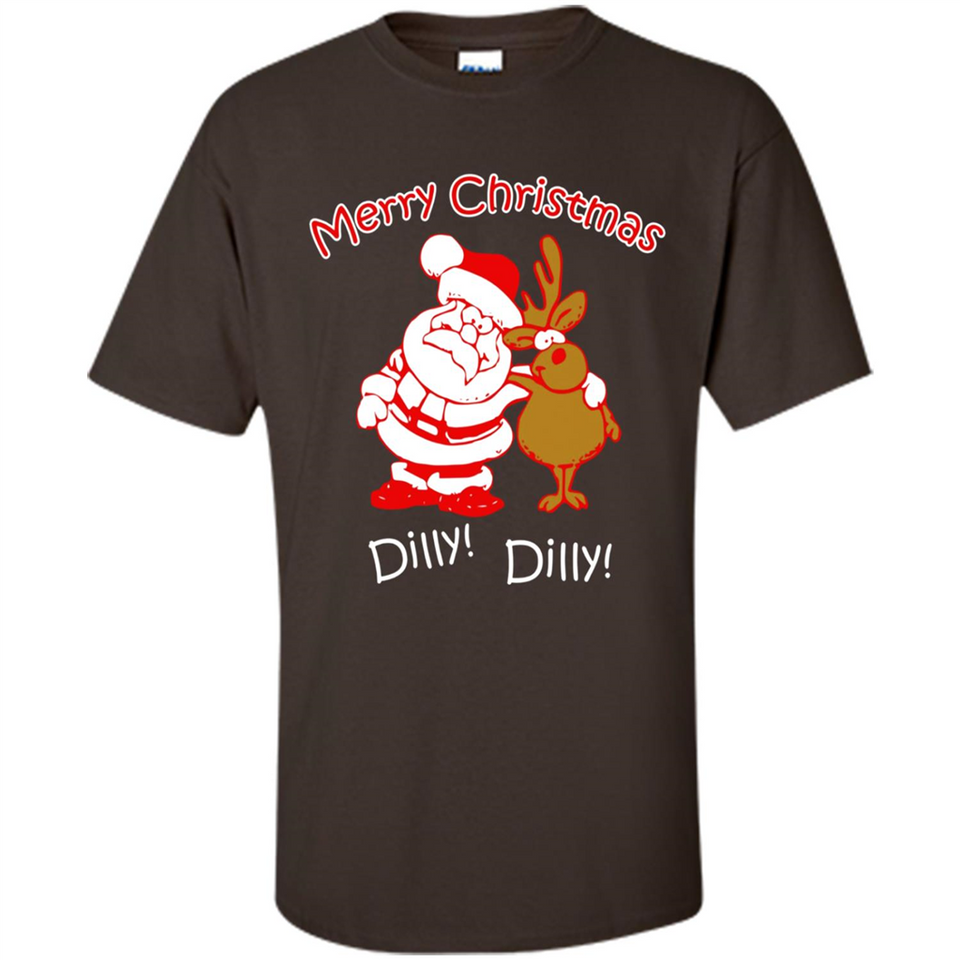 Christmas T-Shirt Santa And Reindeer Dilly Dilly - Shirt