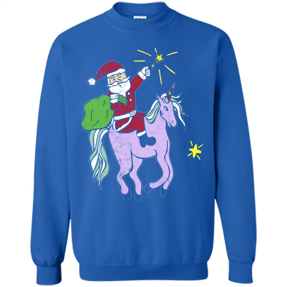 Distressed Retro Santa Riding Unicorn - Sweatshirt