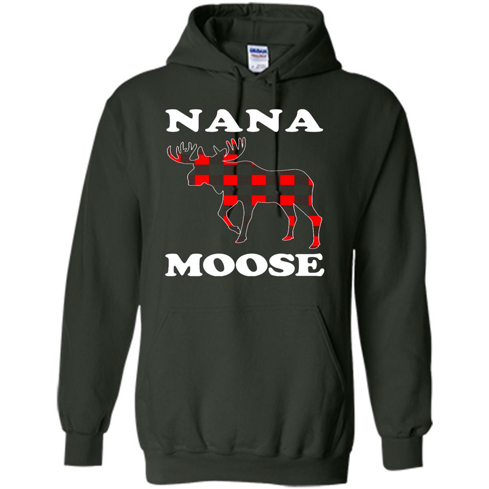 Nana Moose Funny Christmas Plaid Buffalo T-Shirt - Hoodie