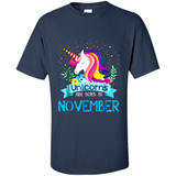 Unicorns are born in November Birthday Rainbow Gift Ladies Custom