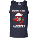 I Just Want To Drink Hot Chocolate & Watch Washington Nationals Ugly Christmas Sweater PINGPONG