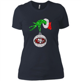 Amazing tee San Francisco 49ers Glitter Grinch Monogram Ornament Christmas Gift - Ladies' Boyfriend T-Shirt