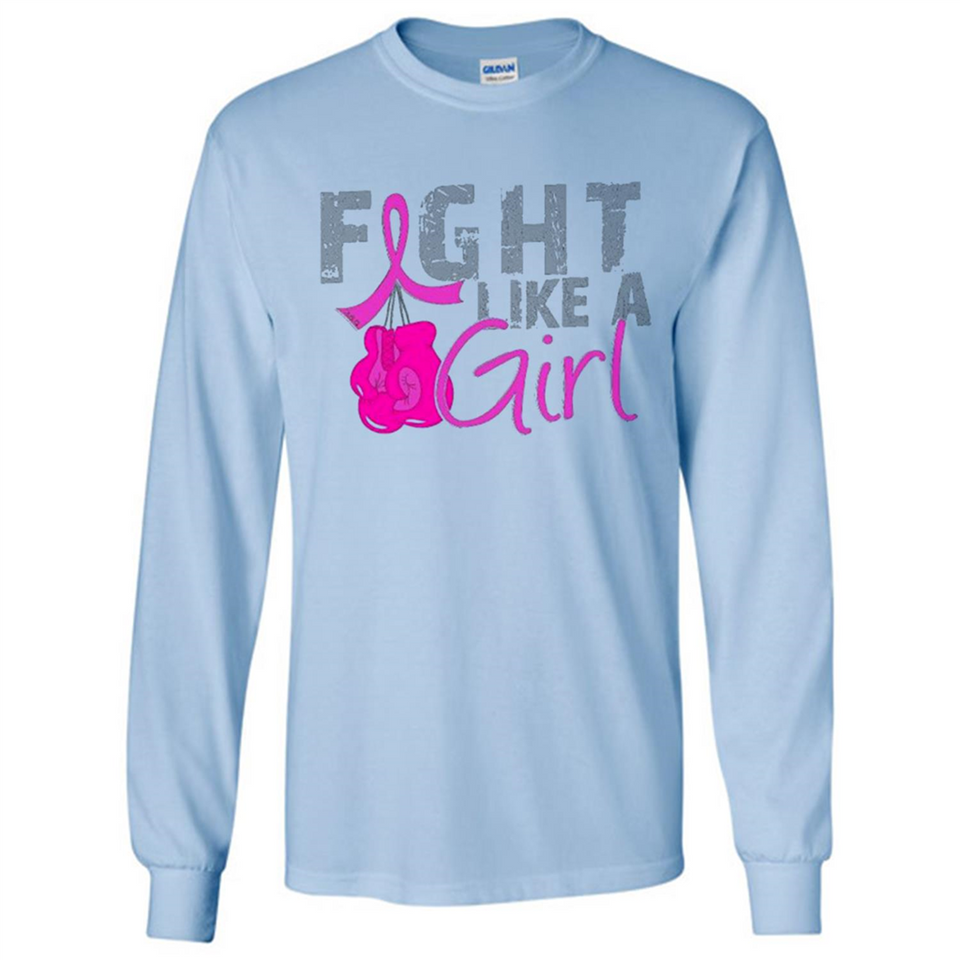 Fight Like A Girl Breast Cancer Awareness - Long Sleeve T-Shirt