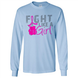 Fight Like A Girl Breast Cancer Awareness - Long Sleeve T-Shirt