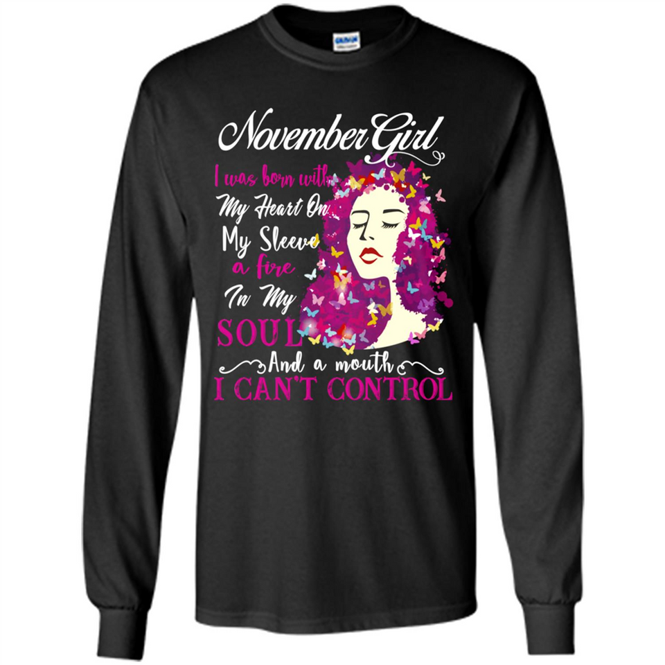 November Butterfly Girl - Long Sleeve T-Shirt