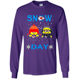 Snow Day Shirt For Kansas City Chiefs Vs Minion Fans Cotton pingpong