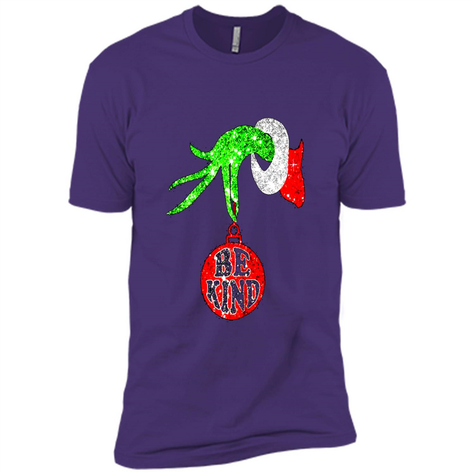 Christma Season With Green Grinch Hand Be Kind - Premium Short Sleeve T-Shirt