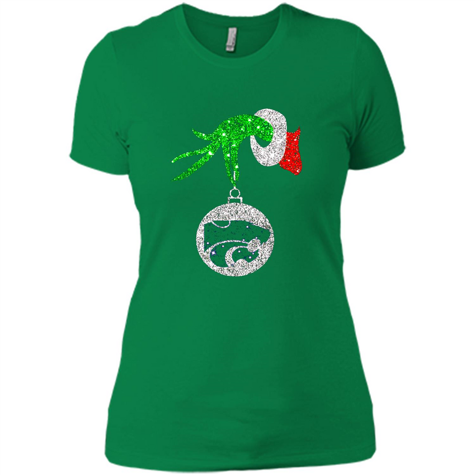Amazing Kansas State Wildcats Glitter Grinch Monogram Ornament Christmas Gift - Ladies' Boyfriend T-Shirt
