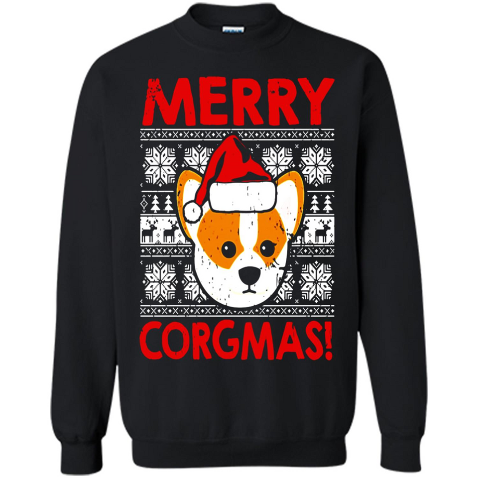 Funny Christmas Santa Corgi Dog Merry Corgmas - Sweatshirt