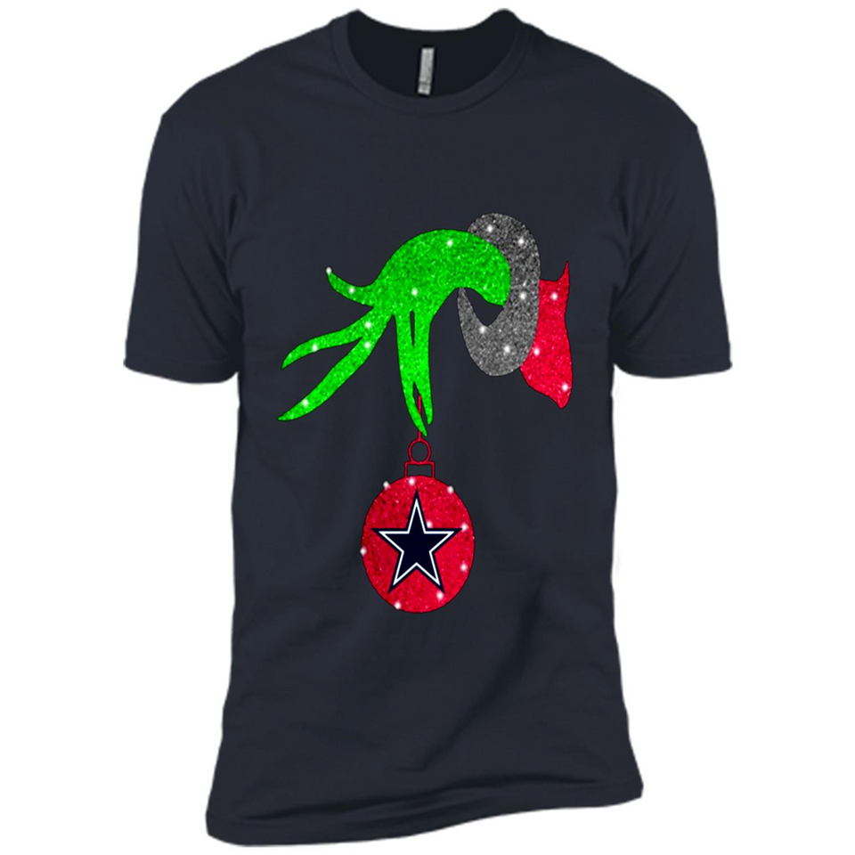 GRINCH HAND HOLDING DALLAS COWBOYS GLITTER CHRISTMAS PINGPONG