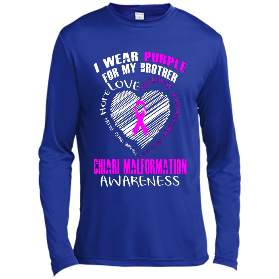 I Wear Purple For My Brother Chiari Malformation - Canvas Long Sleeve T-Shirt