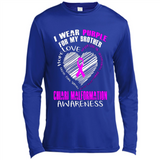 I Wear Purple For My Brother Chiari Malformation - Canvas Long Sleeve T-Shirt