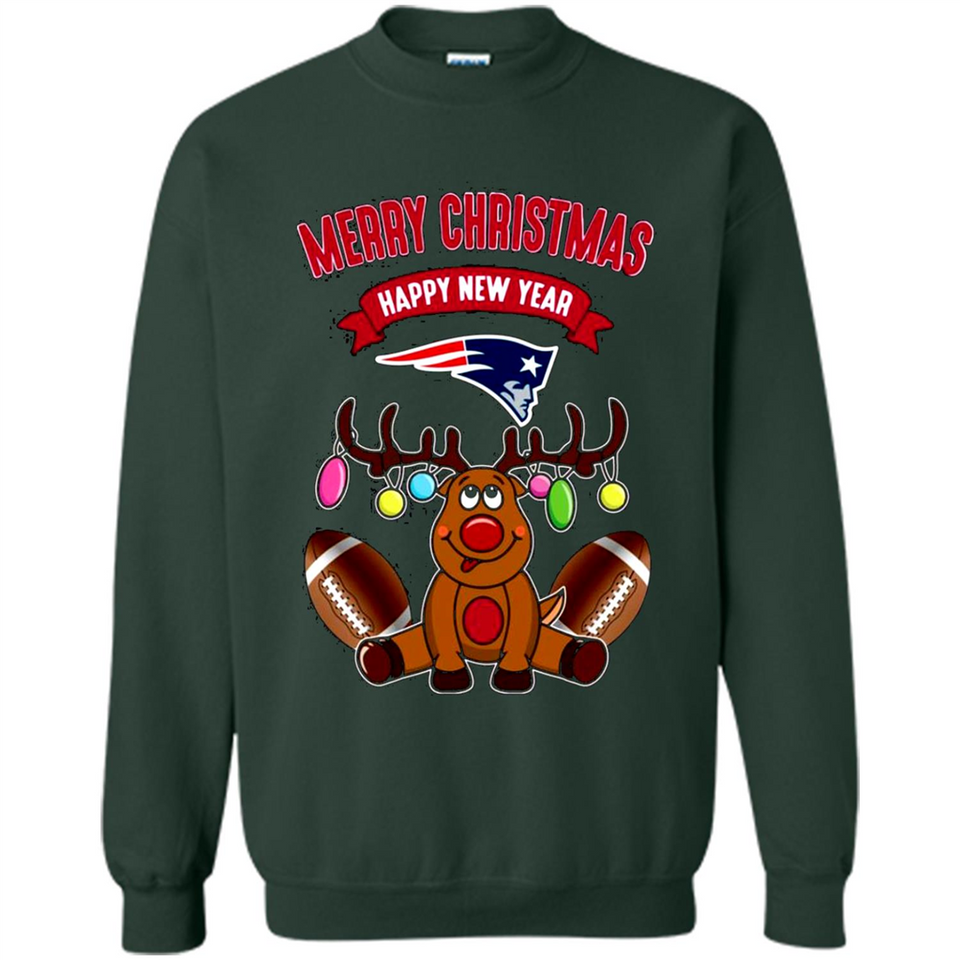 New England Patriots NFL Reindeer Funny Merry Christmas And Happy New Year