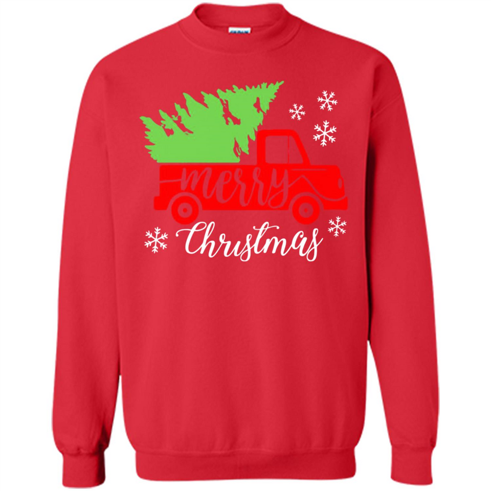 Vintage Christmas Classic Truck T-Shirt with Snow and Tree
