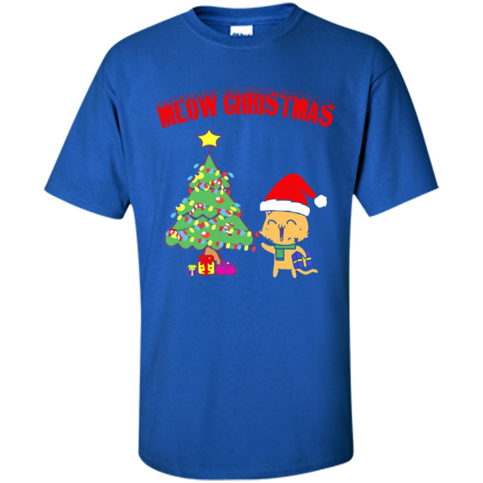 Meow merry christmas- cat and pine merry christmas - Shirt