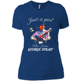Just a Girl Who Loves Music George Strait Shirt PINGPONG - Ladies' Boyfriend T-Shirt