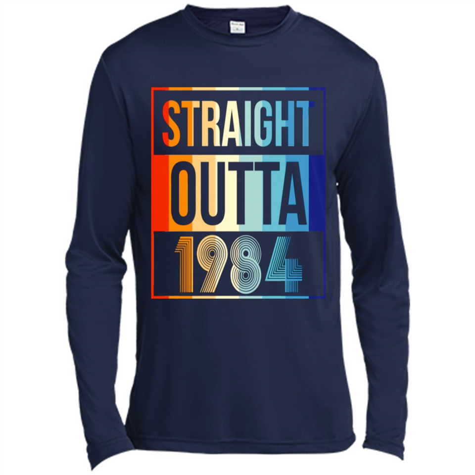 Retro Straight Outta 1984 34 Years Old - Canvas Long Sleeve T-Shirt