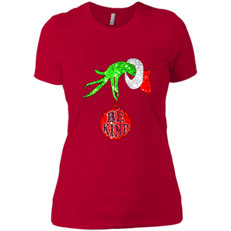 Christma Season With Green Grinch Hand Be Kind - Ladies' Boyfriend T-Shirt
