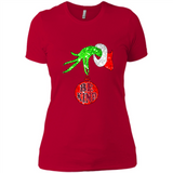Christma Season With Green Grinch Hand Be Kind - Ladies' Boyfriend T-Shirt