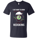 I Just Want To Drink Hot Chocolate & Watch Washington Redskins Ugly Christmas Sweater PINGPONG
