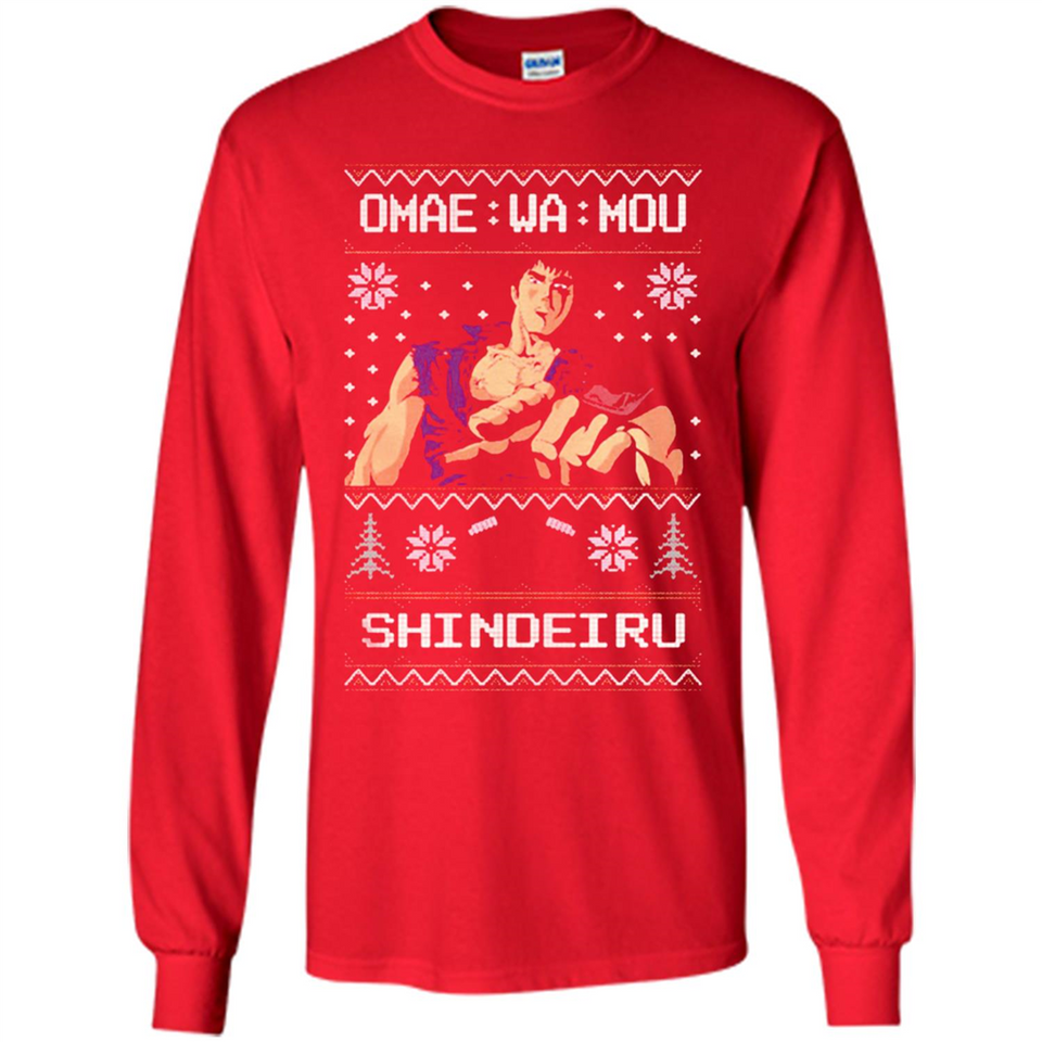 Omae Wa Mou Shindeiru Ugly Christmas Sweater - Long Sleeve T-Shirt