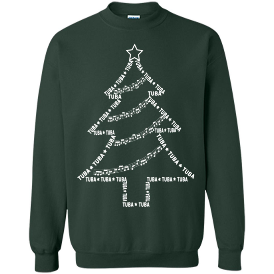 Tuba Text Christmas Tree Musical Instrument Holiday 1