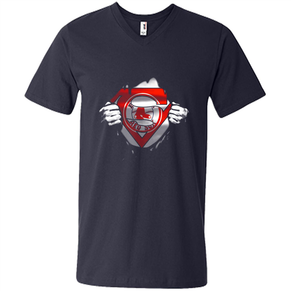 Boston Red Sox And Superman Fans - Men's V-Neck