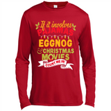 Pajamas, Eggnog and Christmas Movies Count Me In - Canvas Long Sleeve T-Shirt