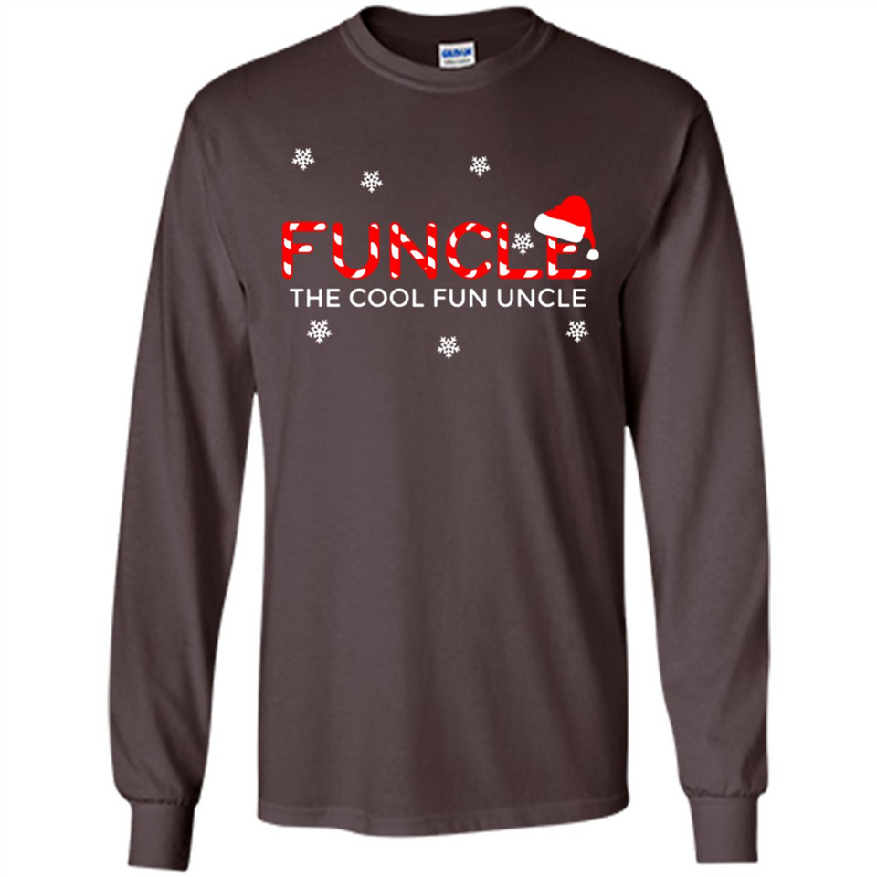 Mens Christmas Funcle The Cool Fun Uncle Definition Xmas - Long Sleeve T-Shirt