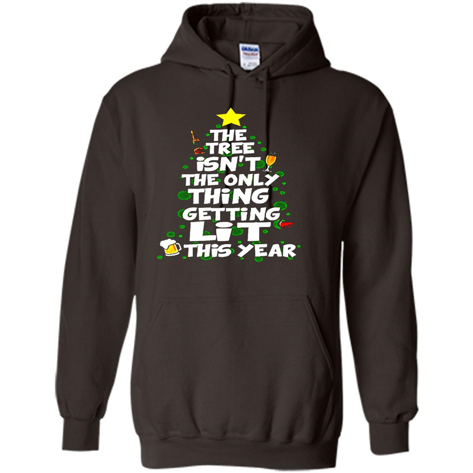 Funny Christmas Tree Drinking Sweatshirt Adult Boozy Festive - Hoodie