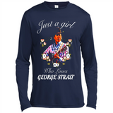 Just a Girl Who Loves Music George Strait Shirt PINGPONG - Canvas Long Sleeve T-Shirt