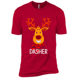 Dasher Reindeer Santa Claus Funny Xmas Holiday T-Shirt - Premium Short Sleeve T-Shirt