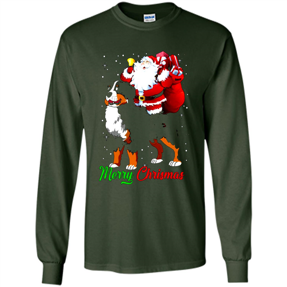 Merry Christmas Santa Claus With Big Dog sweater PINGPONG
