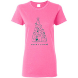 Merry Catmas Funny Cat Christmas Tree Sweatshirt - Ladies Short-Sleeve