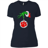 Amazing tee Clemson Tigers Glitter Grinch Monogram Ornament Christmas Gift - Sao chép - Ladies' Boyfriend T-Shirt