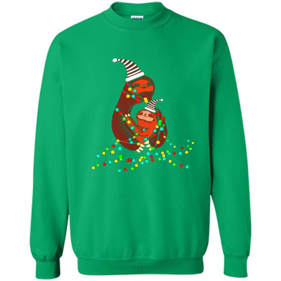 Christmas Lights Sloth Long Sleeve Santa Sloth - Sweatshirt