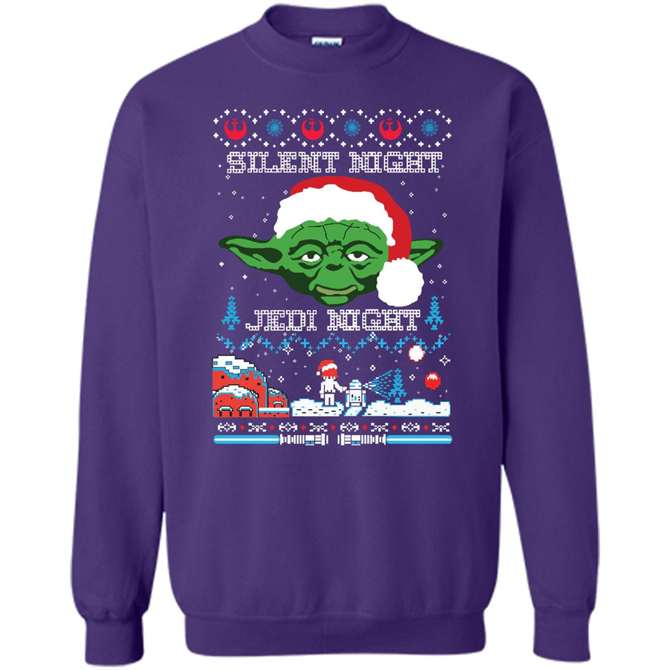 YODA SILENT NIGHT JEDI NIGHT CHRISTMAS UGLY SWEATER