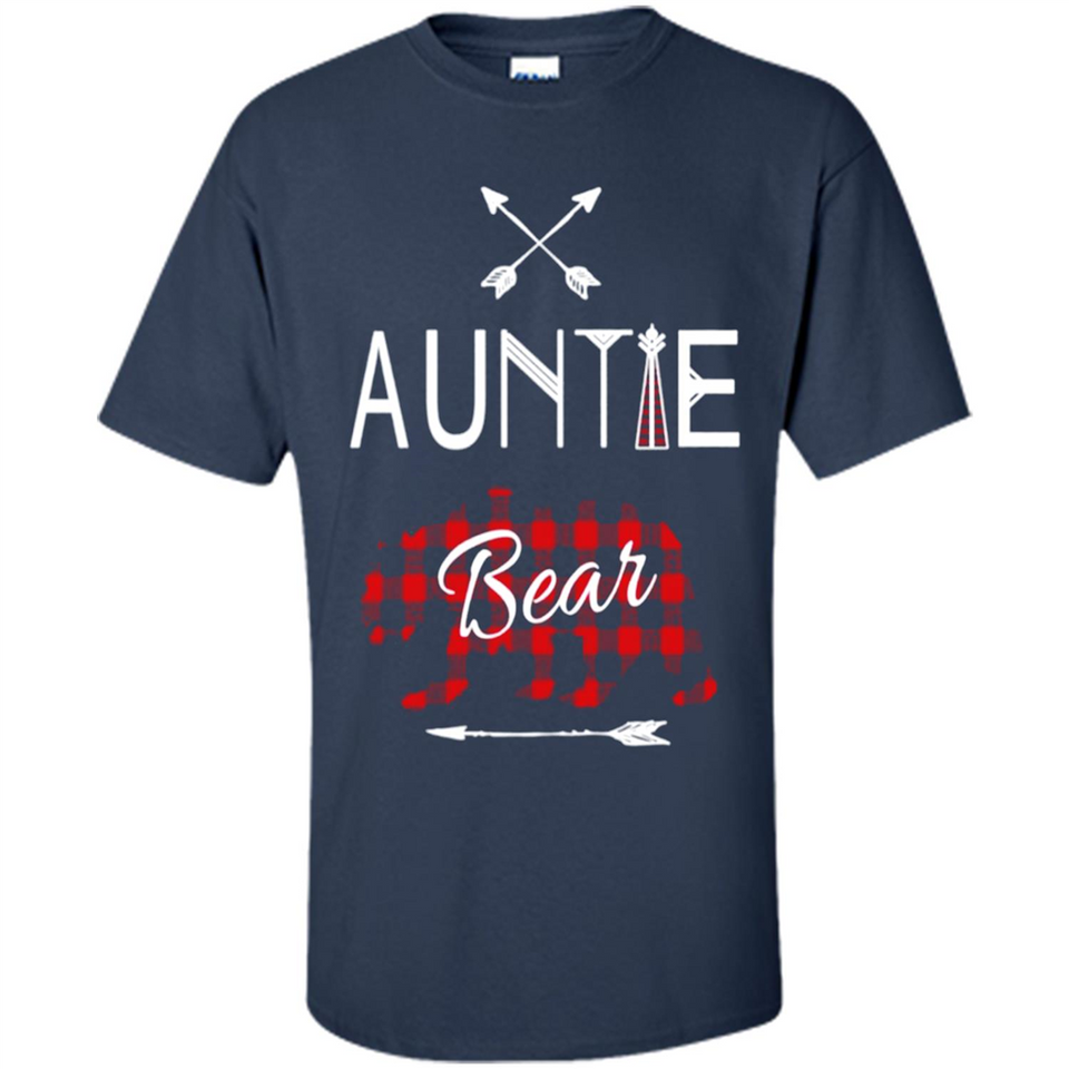 Aunt Shirt Buffalo Plaid Family Camp Bear Tee - Shirt